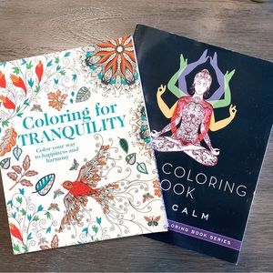 Two Adult Tranquility boho mandala coloring books (please read description)